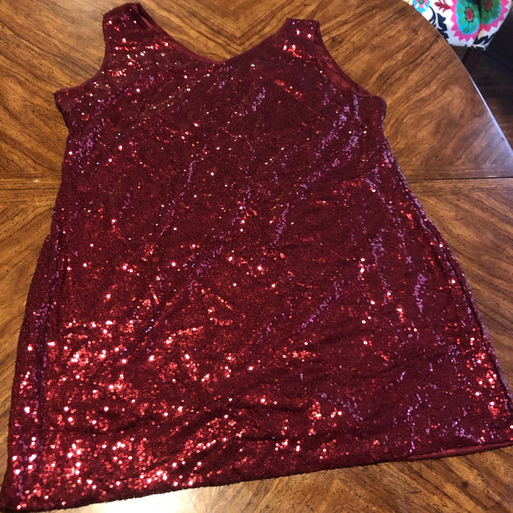 Red, sequin mini dress size 2x